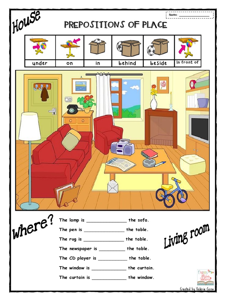 Preposition Of Place In On Under Behind Beside House V C 2013 Syntax Onomastics