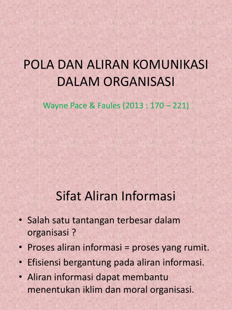 Pola Aliran Komunikasi dalam Organisasi | PDF | Karier & Perkembangan ...
