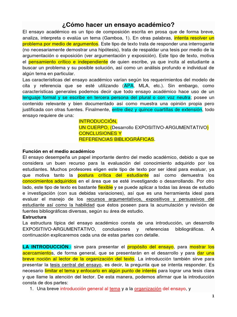 Modelo De Como Hacer Un Ensayo Ensayos Epistemología