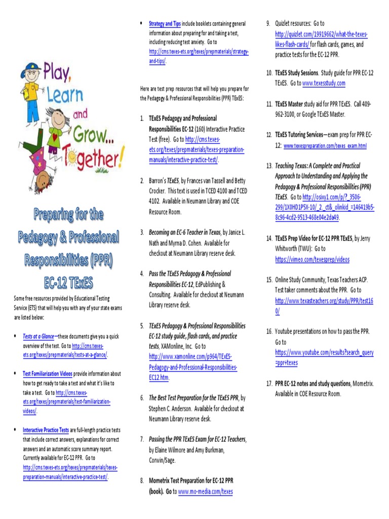 Texes PPR Study Guide PDF Educational Psychology Test