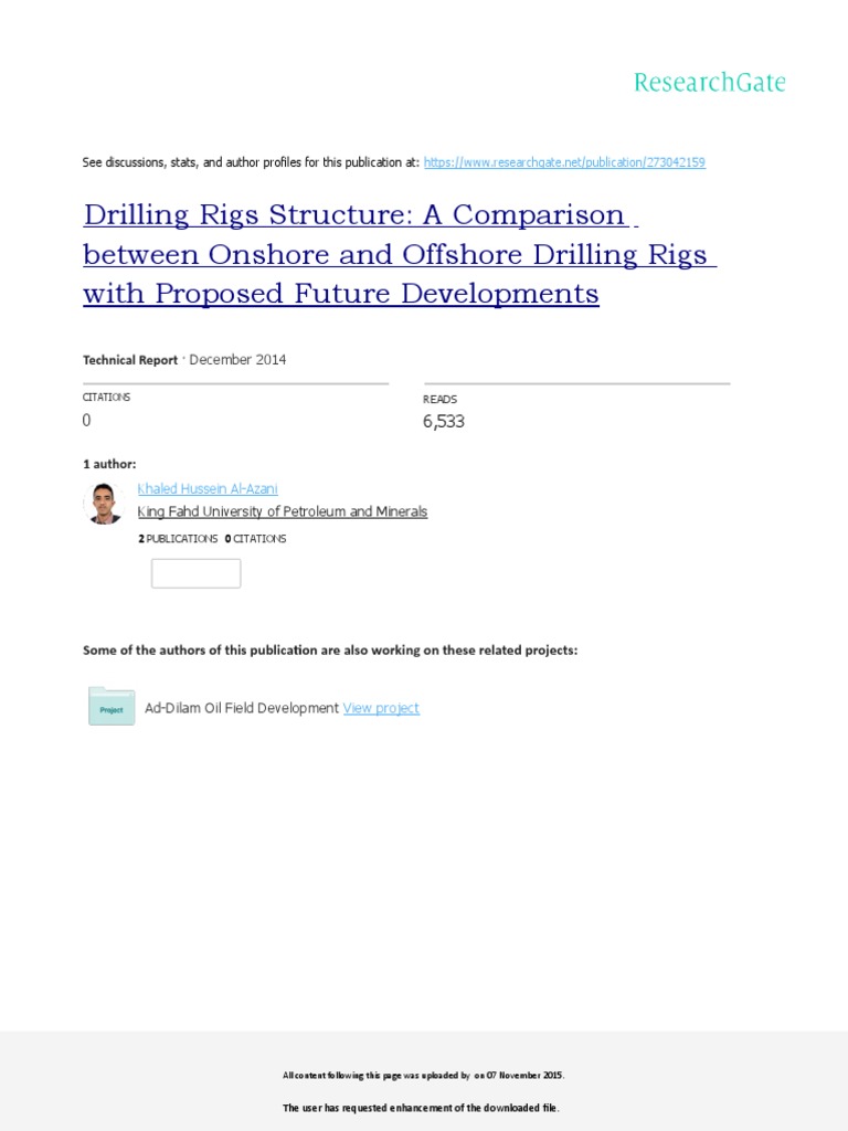 Onshore vs Offshore Drilling Rigs Comparison | PDF | Offshore Drilling ...