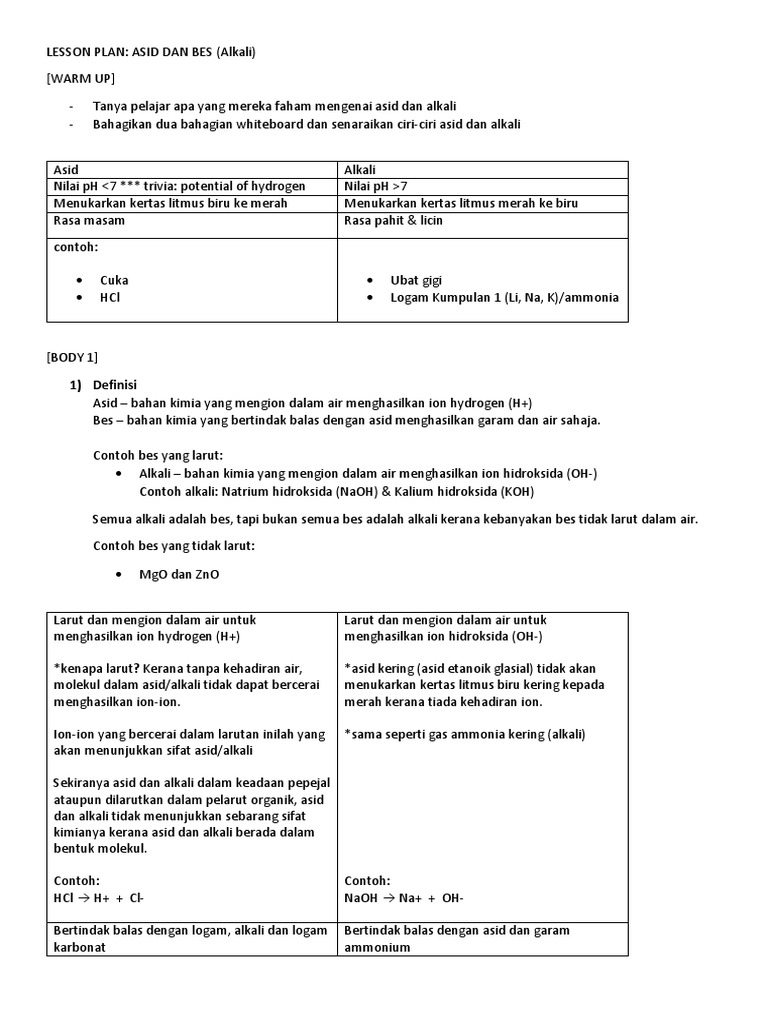 Lesson Plan Asid Dan Bes Pdf