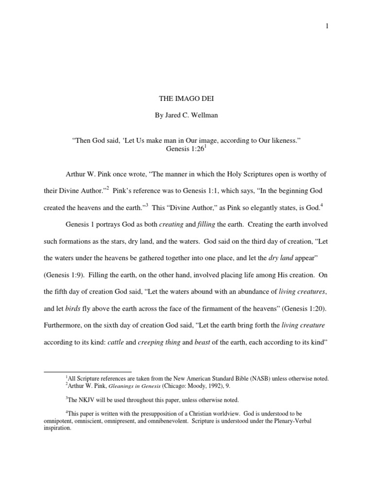 The Imago Dei | PDF | Image Of God | Genesis Creation Narrative