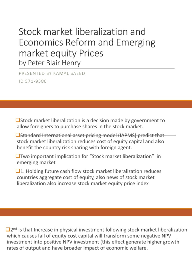 Stock Market Liberazation and Economic Reform | PDF | Stock Market | Stocks