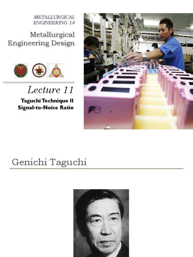 Taguchi Technique in Metallurgical Engineering | PDF | Signal To Noise ...