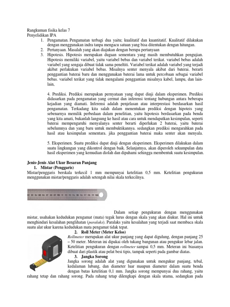 Alat Ukur Panjang Yang Memiliki Ketelitian Paling Tinggi Adalah