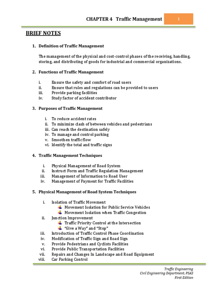 Traffic Management Techniques Overview | PDF | Traffic | Traffic Collision