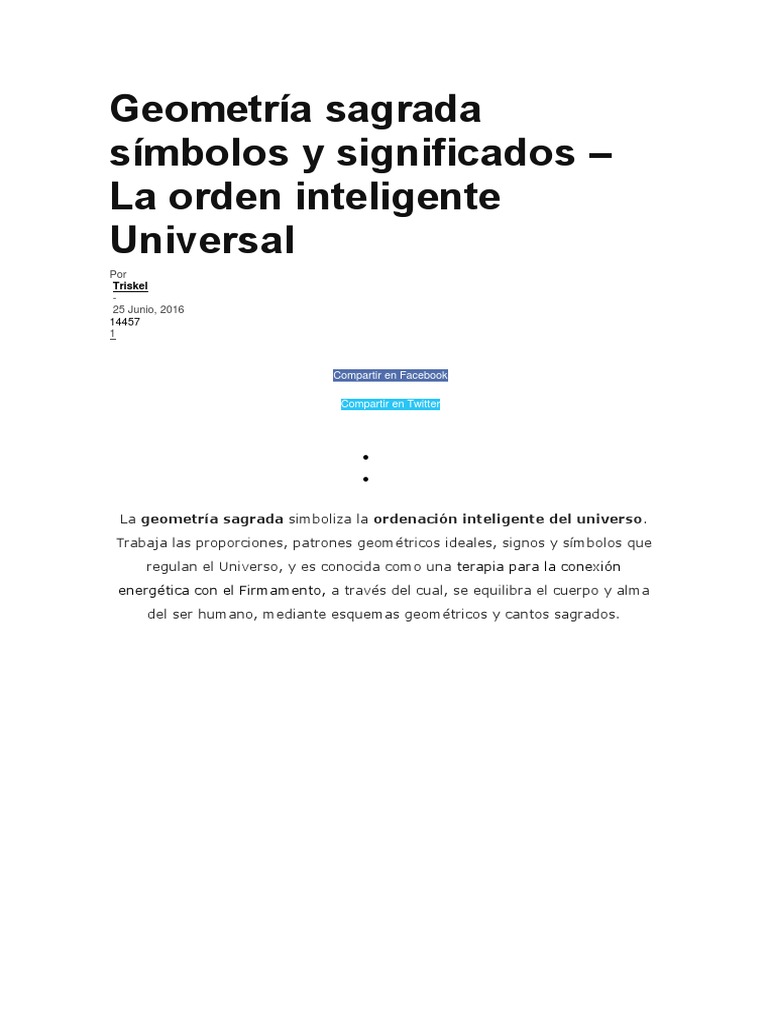 Geometría Sagrada Símbolos y Significados | PDF | Science | Ciencia ...