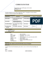 Curriculum Vitae: Matriculation Intermediate B.Sc. (Microbiology) M.Sc. (Chemistry)