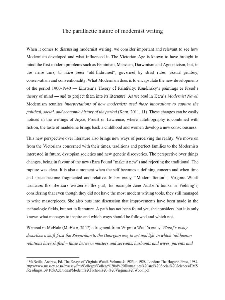 Modernist literature essay image