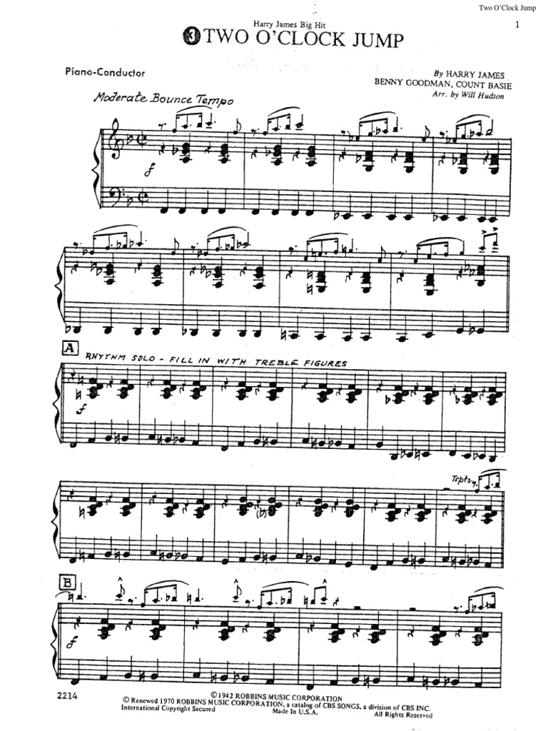 Two O Clock Jump 8 X 11 Pdf