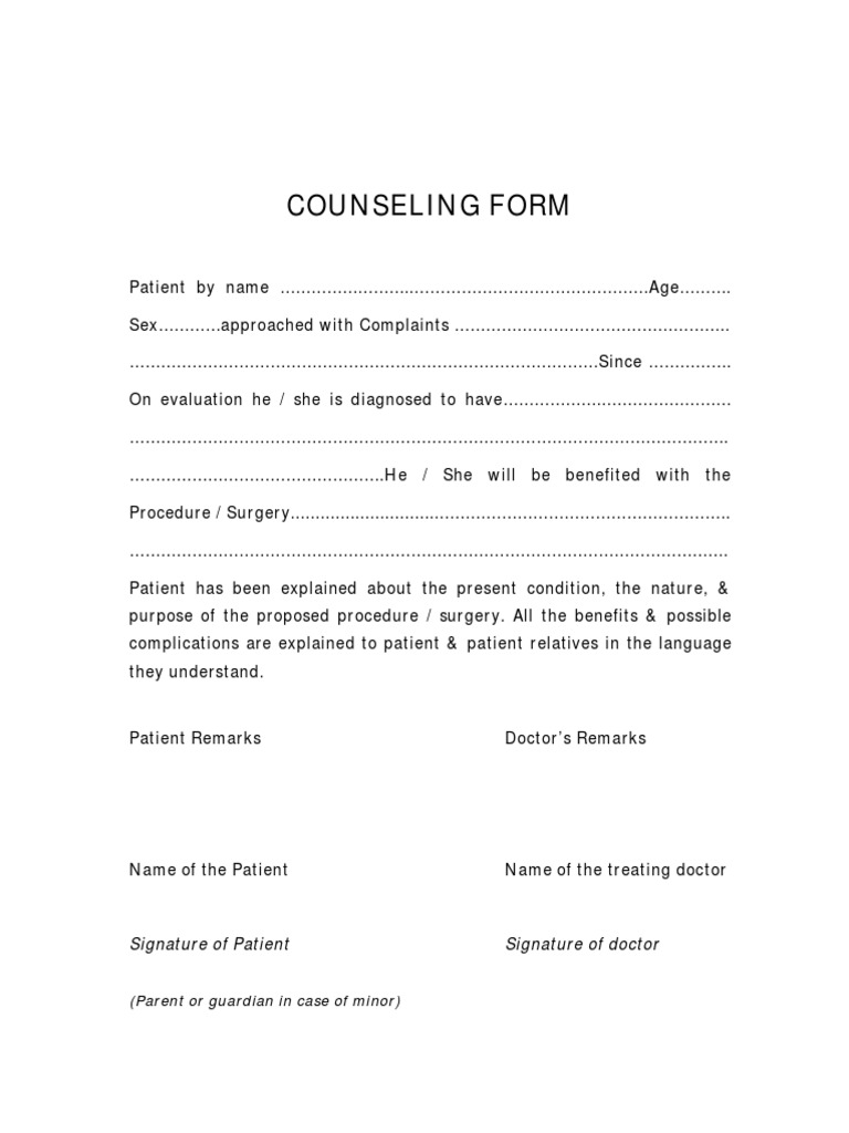 Counseling Form PDF | PDF