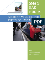 Student Worksheet of Electrochemical Cells: Name: . Grade XII Semester 1 Sma 1 Bae Kudus