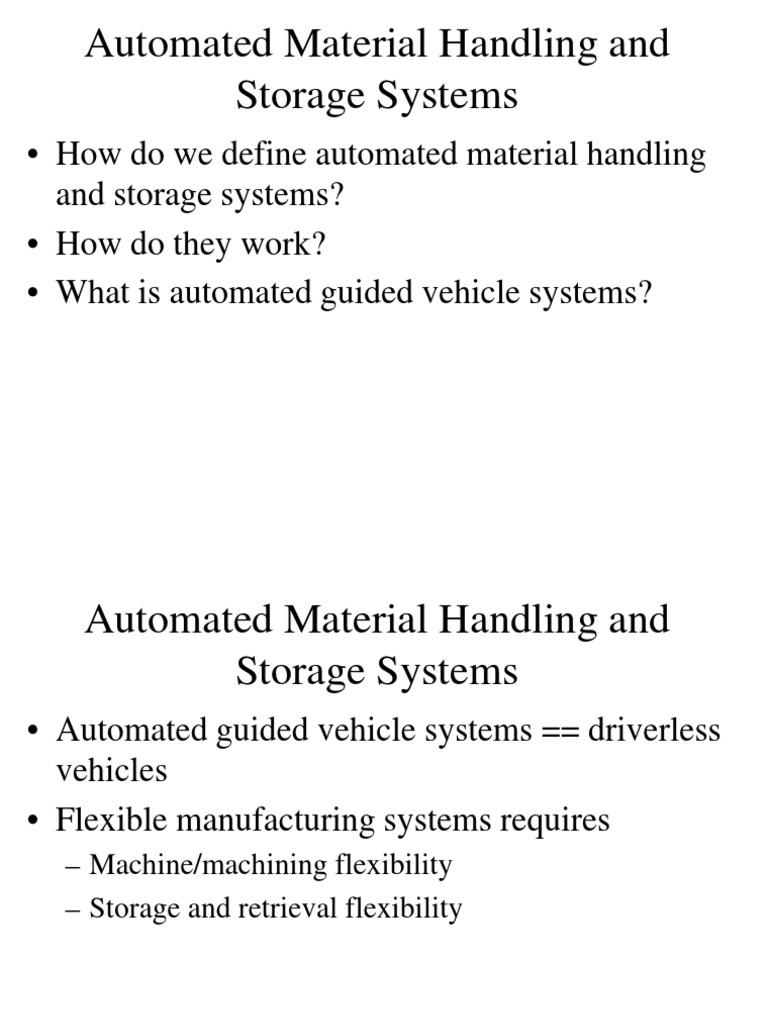 Automated Material Handling and Storage PDF Warehouse Forklift