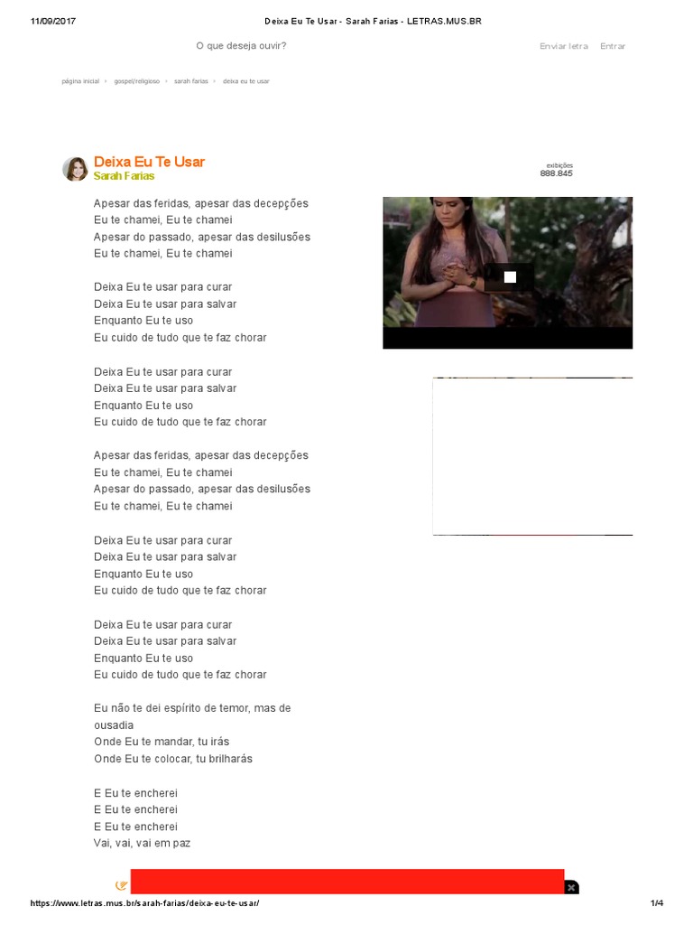 Deixa Eu Te Usar Sarah Farias Letras Mus Deus Entretenimento Geral deixa eu te usar sarah farias