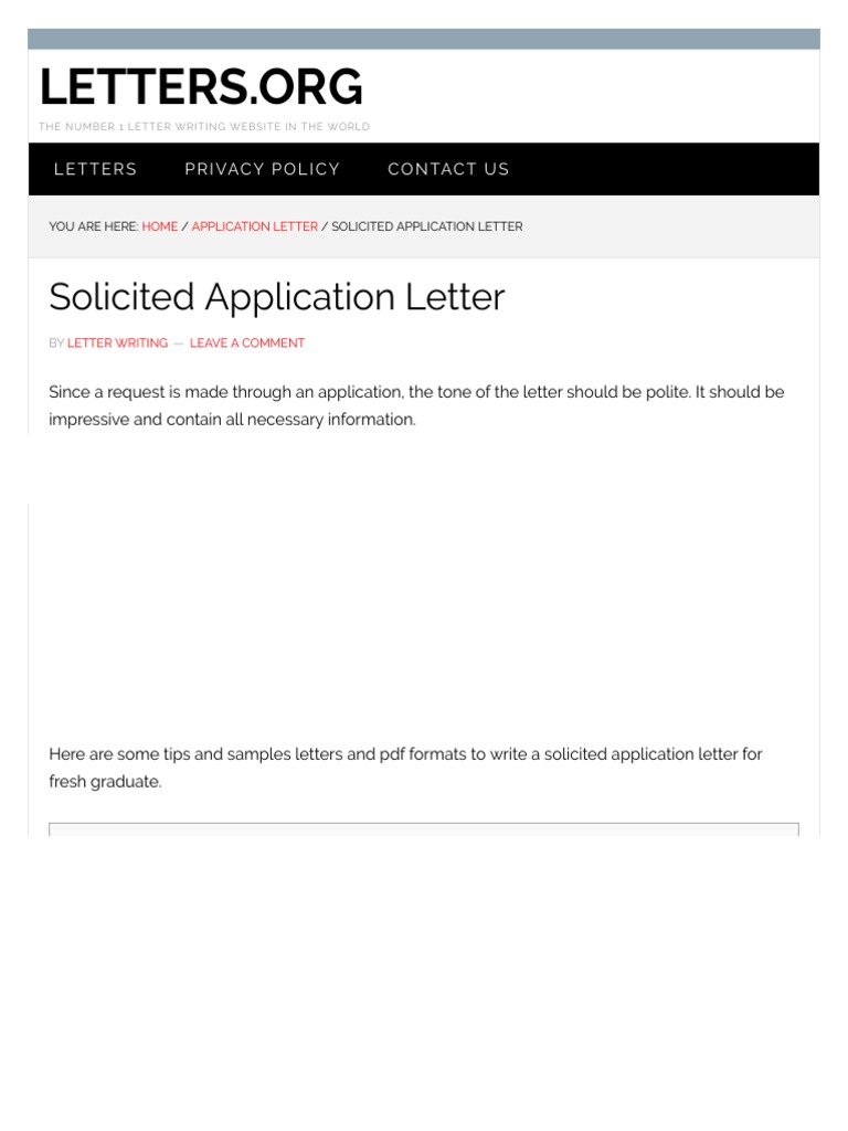 Solicited Application Letter Guide | PDF | Cyberspace | Computing