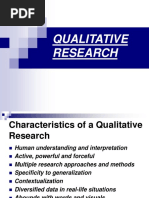 Characteristics of Qualitative Research