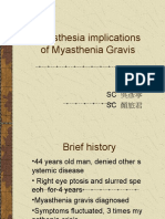 Anesthesia implications of Myasthenia Gravis: SC 吳彥葶 SC 顏旅君