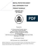 EPA National Contingency Plan Products Schedule 2012 Jan