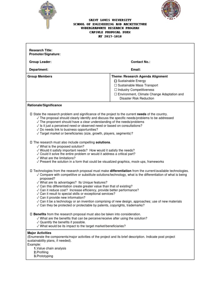 Capsule research proposal sample image