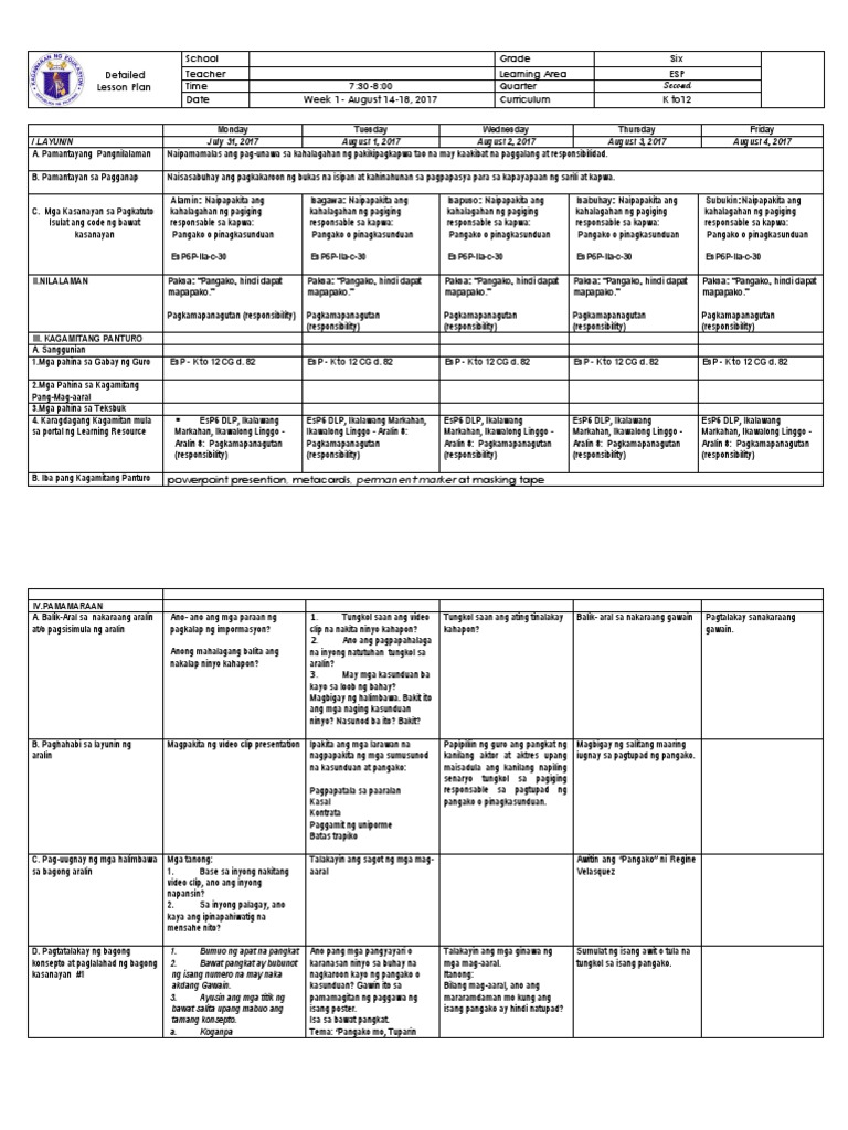 DLP Esp Q2 WK 1 | PDF