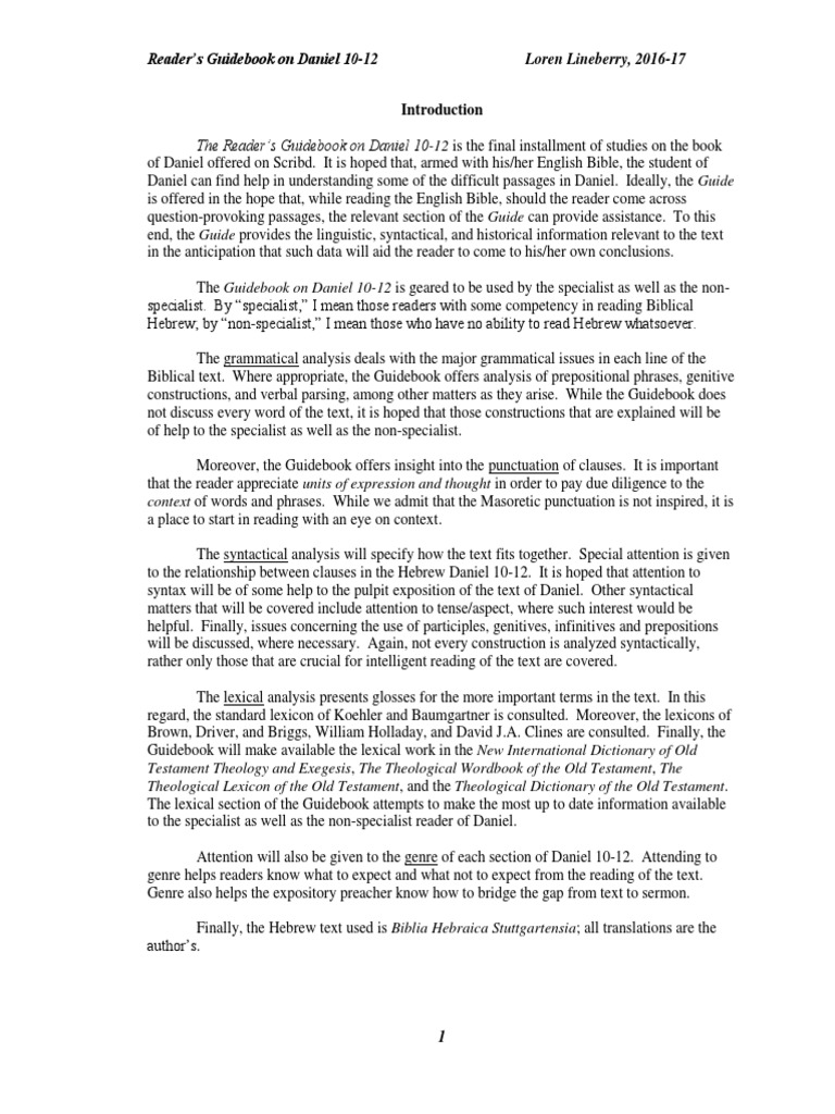 Guide to Daniel 10-12 Analysis | PDF | Messiah | Book Of Daniel