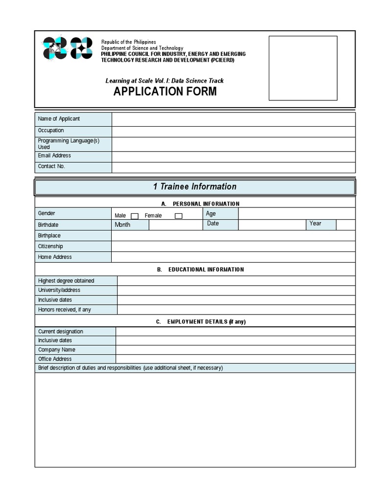 Data Science Training Application Form | PDF | Academic Certificate ...
