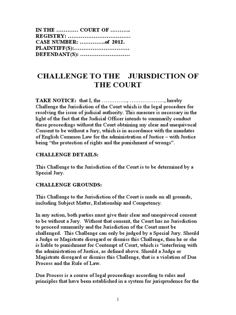 CHALLENGE THE JURISDICTION OF THE COURT.pdf Jury Trial Magna Carta