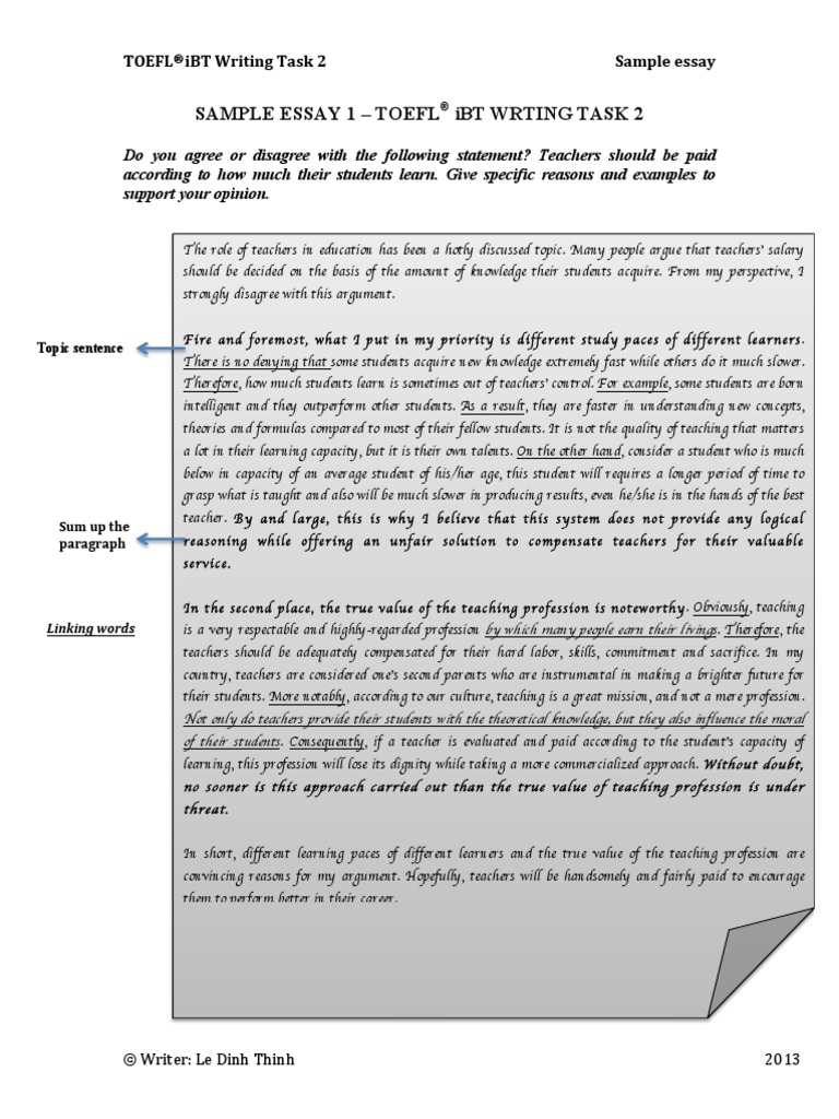 essay samples toefl ibt