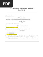 EE 220 - Signals, Systems and Networks Tutorial - 2