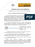 Tribunales Deontológicos en Psicología en Colombia