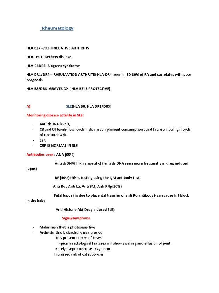 Seronegative Arthritis Overview | PDF | Systemic Lupus Erythematosus ...