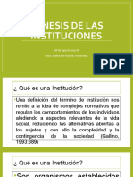 Génesis de Las Instituciones Sociales