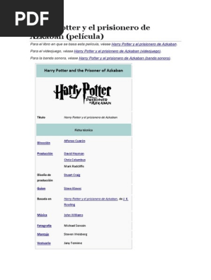Harry Potter Y El Prisionero De Azkaban Pdf Harry Potter Personas