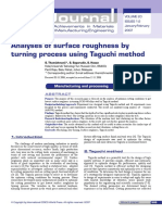 Analyses of Surface Roughness by Turning