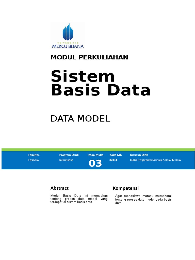 Modul Sistem Basis Data Pertemuan 3 | PDF | Komputer
