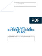 Plan de Manejo de Disposicion de Residuos