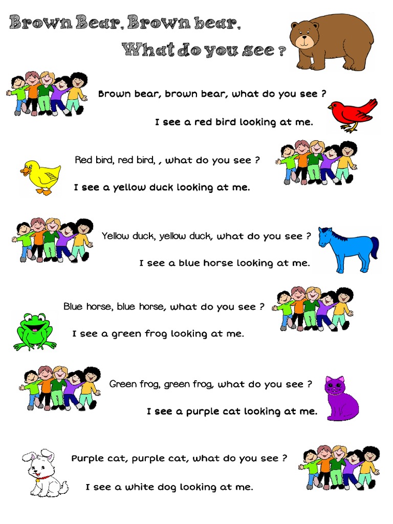 Brown Bear Text Green Blue