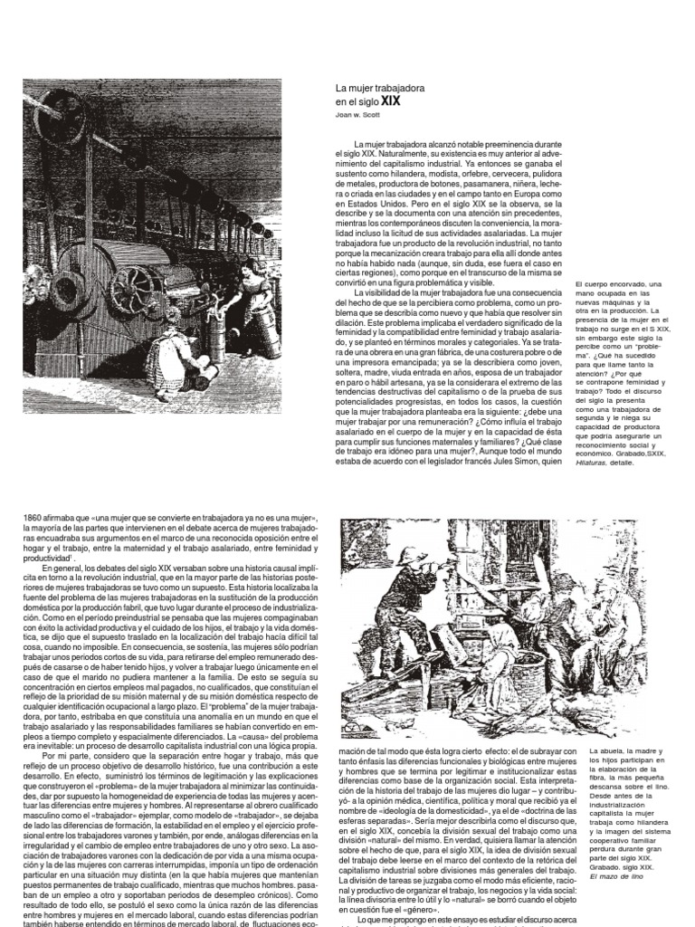 La mujer trabajadora en el siglo XIX | PDF | Mujer | Industria textil