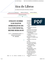 Ensayo sobre los Datos Inmediatos de la Conciencia, Henri Bergson | Crítica de Libros.pdf