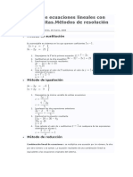 Sistemas de Ecuaciones Lineales Con Dos Incógnitas