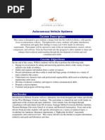 Autonomous Vehicle Systems Syllabus