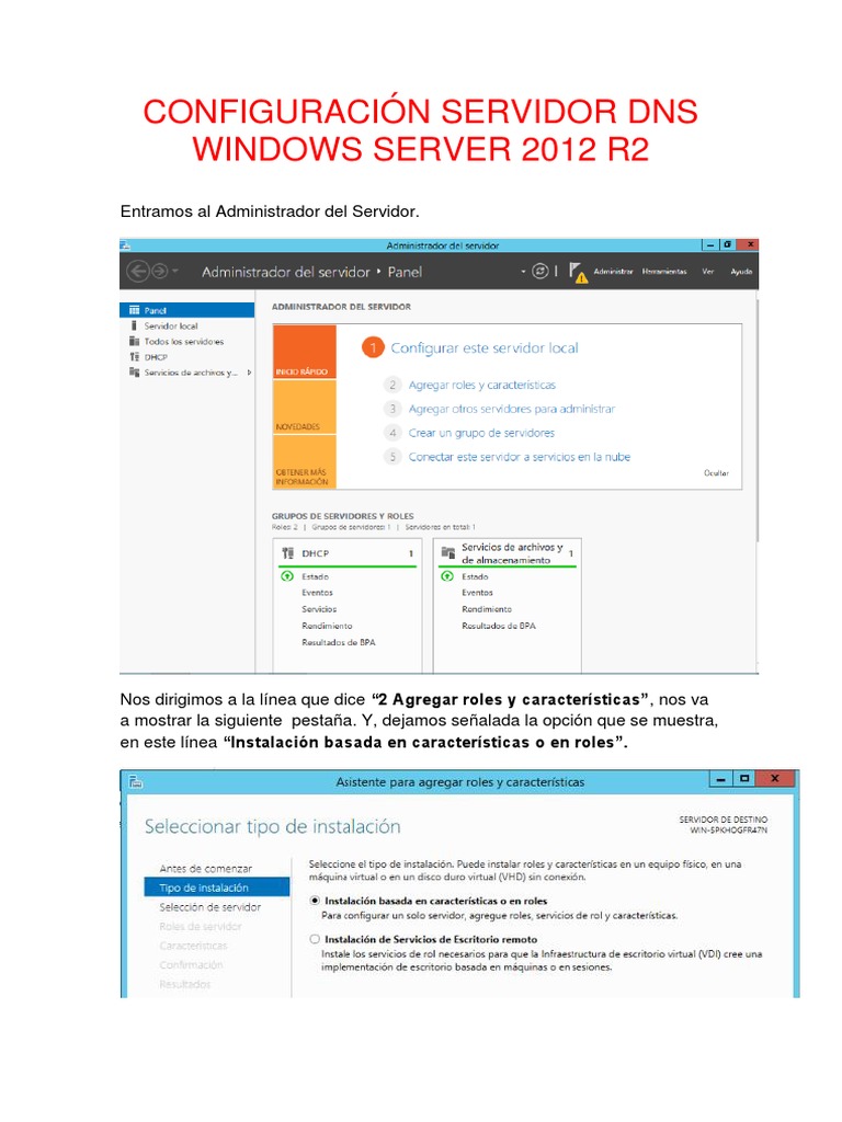 Configuración de DNS en Windows Server 2012 R2 | PDF | sistema de ...