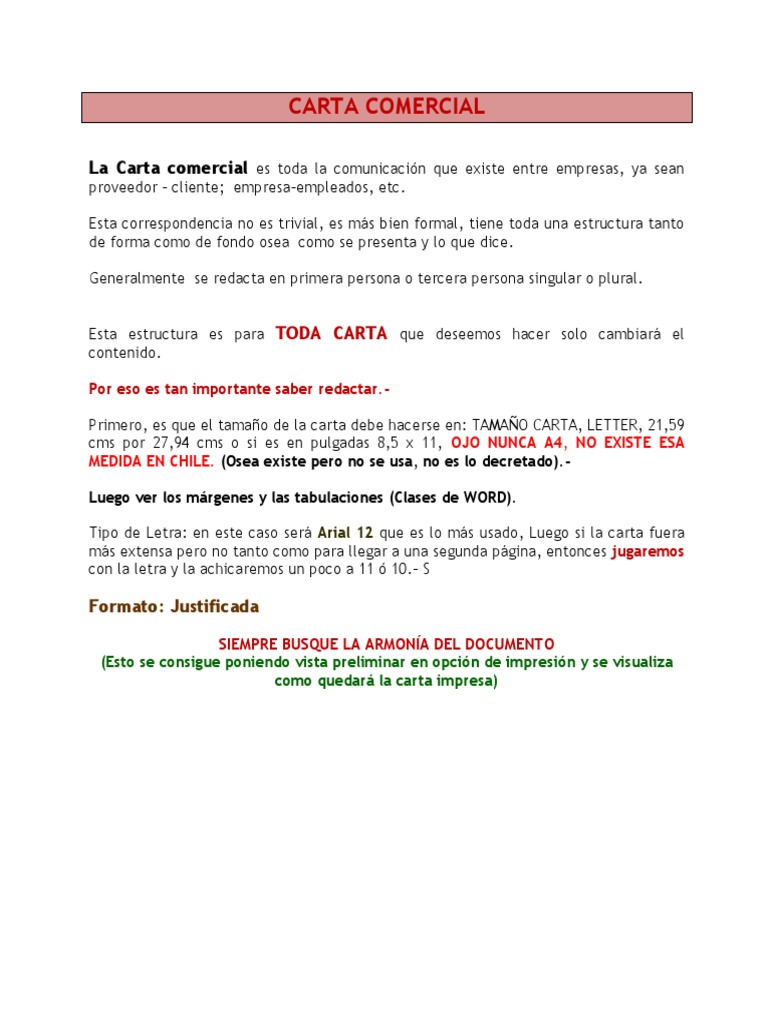 Guía para Redactar una Carta Comercial | PDF | Comunicación escrita ...