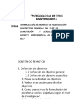 Formulacion de Objetivos