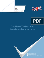 Checklist of OHSAS 18001 Mandatory Documentation