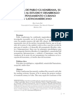 La Obra de Pablo Guadarrama, Su Aporte Al Estudio y Desarrollo Del Pensamiento Cubano y Latinoamericano