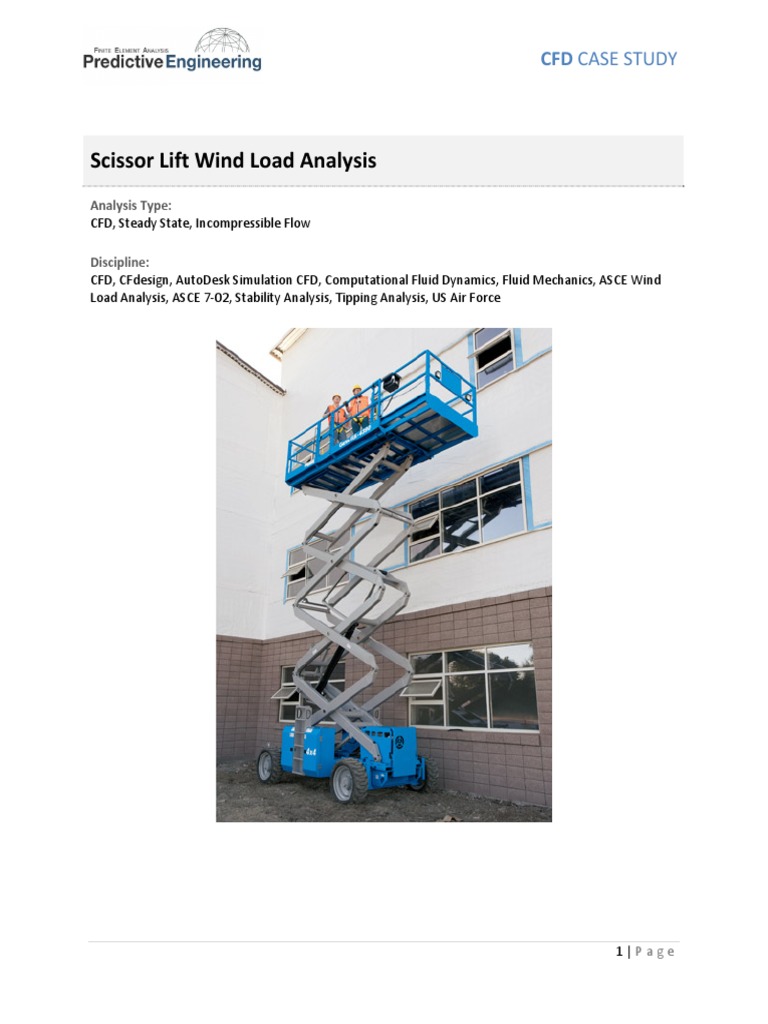 Scissor Lift Wind Load Analysis PDF Computational Fluid Dynamics