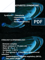 Acute Nephritis Syndrome: Syndrome: - Hematuria - Hypertension - Edema - Renal Insufficiency