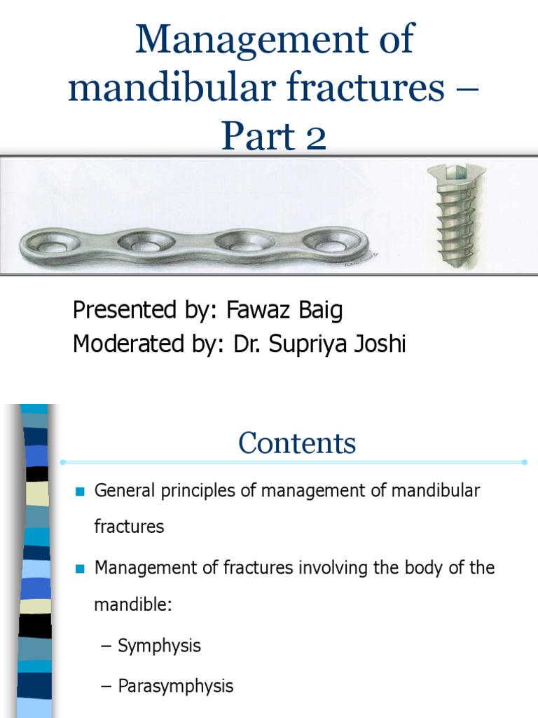 Management of Mandibular Fractures - Part 2 | PDF | Musculoskeletal ...